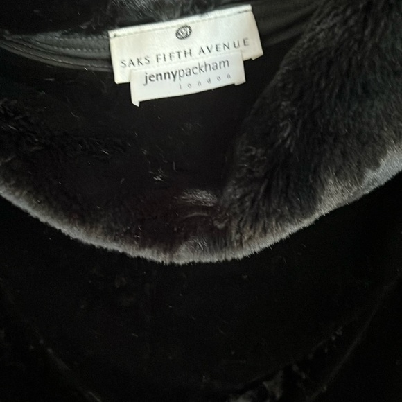 Black velvet faux collar body suit large - Picture 3 of 4